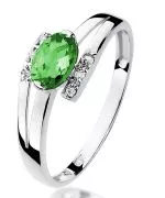 Bonore - White Gold 585 - Emerald 0,4 ct ring