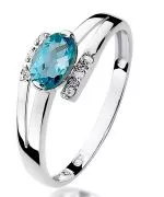 Bonore - White Gold 585 - Topaz 0,5 ct ring