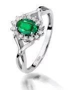Bonore - White Gold 585 - Emerald 0,4 ct ring