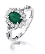 Bonore - White Gold 585 - Emerald 0,8 ct ring