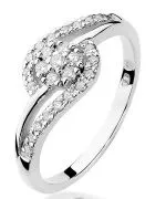 Bonore - White Gold 585 - Diamond 0,1 ct ring