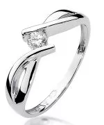Bonore - White Gold 585 - Diamond 0,1 ct ring