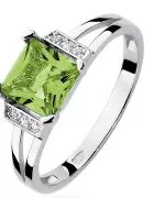 Bonore - White Gold 585 - Olivine 1,1 ct ring