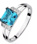 Bonore - White Gold 585 - Topaz 1,4 ct ring
