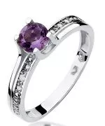 Bonore - White Gold 585 - Amethyst 0,5 ct ring