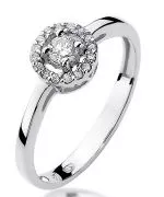 Bonore - White Gold 585 - Diamond 0,12 ct ring