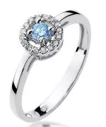 Bonore - White Gold 585 - Topaz 0,15 ct ring