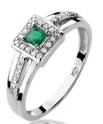 Bonore - White Gold 585 - Emerald 0,15 ct ring