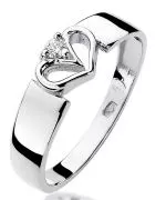 Bonore - White Gold 585 - Diamond 0,04 ct ring
