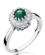 Bonore - White Gold 585 - Emerald 0,5 ct ring