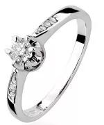 Bonore - White Gold 585 - Diamond 0,2 ct ring