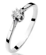 Bonore - White Gold 585 - Diamond 0,1 ct ring