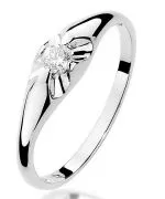 Bonore - White Gold 585 - Diamond 0,1 ct ring