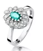 Bonore - White Gold 585 - Emerald 0,4 ct ring