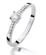 Bonore - White Gold 585 - Diamond 0,15 ct ring