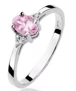 Bonore - White Gold 585 - Pink Topaz 0,5 ct ring