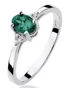 Bonore - White Gold 585 - Emerald 0,4 ct ring