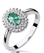 Bonore - White Gold 585 - Emerald 0,4 ct ring
