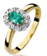 Bonore - Gold 585 - Emerald 0,4 ct ring