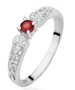 Bonore - White Gold 585 - Ruby 0,1 ct ring