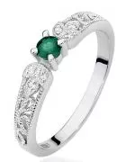 Bonore - White Gold 585 - Emerald 0,1 ct ring
