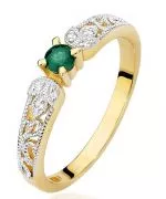 Bonore - Gold 585 - Emerald 0,1 ct ring