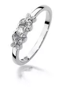 Bonore - White Gold 585 - Diamond 0,1 ct ring