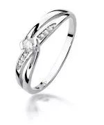 Bonore - White Gold 585 - Diamond 0,1 ct ring