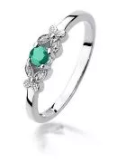 Bonore - White Gold 585 - Emerald 0,15 ct ring