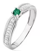 Bonore - White Gold 585 - Emerald 0,15 ct ring