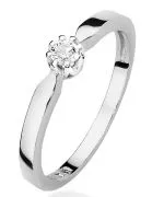 Bonore - White Gold 585 - Diamond 0,1 ct ring