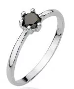 Bonore - White Gold 585 - Black Diamond 0,3 ct ring