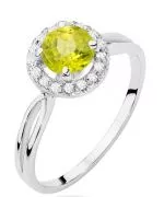 Bonore - White Gold 585 - Olivine 0,9 ct ring