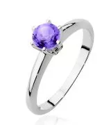 Bonore - White Gold 585 - Amethyst 0,5 ct ring