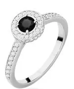 Bonore - White Gold 585 - Black Diamond 0,3 ct ring