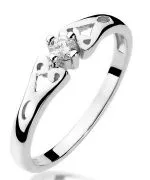 Bonore - White Gold 585 - Diamond 0,1 ct ring