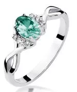 Bonore - White Gold 585 - Emerald 0,4 ct ring