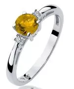 Bonore - White Gold 585 - Citrine 0,5 ct ring