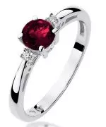 Bonore - White Gold 585 - Garnet 0,5 ct ring
