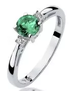Bonore - White Gold 585 - Emerald 0,5 ct ring