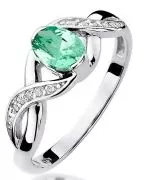 Bonore - White Gold 585 - Emerald 0,4 ct ring