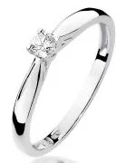 Bonore - White Gold 585 - Diamond 0,1 ct ring