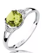 Bonore - White Gold 585 - Olivine 1 ct ring