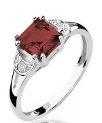 Bonore - White Gold 585 - Garnet 1,3 ct ring