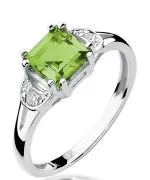Bonore - White Gold 585 - Olivine 1,1 ct ring