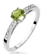 Bonore - White Gold 585 - Olivine 0,6 ct ring