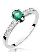 Bonore - White Gold 585 - Emerald 0,4 ct ring