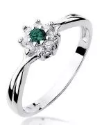 Bonore - White Gold 585 - Emerald 0,15 ct ring