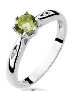 Bonore - White Gold 585 - Olivine 0,6 ct ring