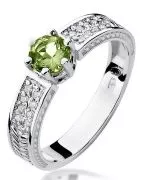 Bonore - White Gold 585 - Olivine 0,5 ct ring